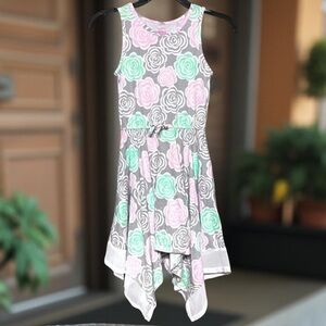 💖💕Girls Rose Print Dress (Shark Bite)